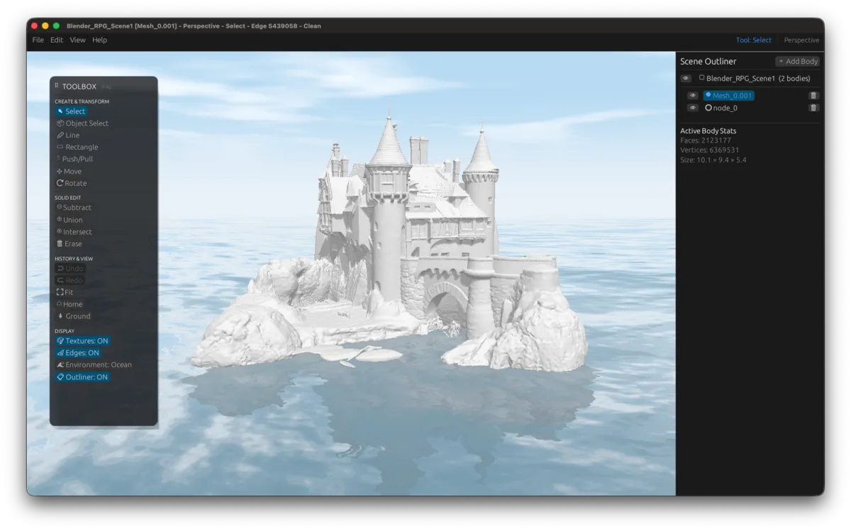 Forma Studio zeigt ein detailliertes Schlossmodell im Ocean-Environment